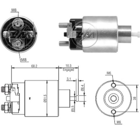 ZM6995 ZM relê retrator do motor de arranco