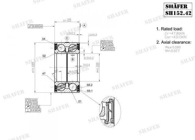Подшипник ступицы SH15242 Shafer