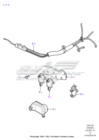 1222744 Ford tanque do sistema de vácuo de motor (amortecedor)