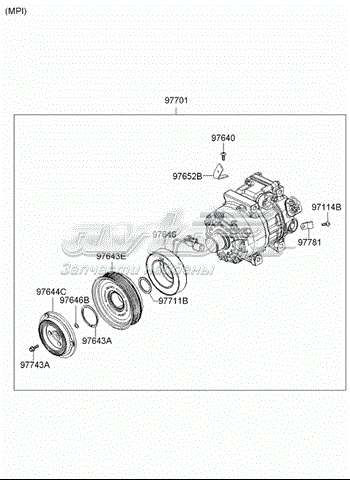  Acoplamento (bobina magnética) do compressor de aparelho de ar condicionado KIA Cerato II sedan (TD) (2009 - 2012) II