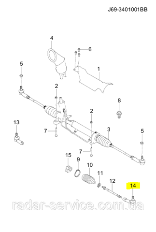Купить J693401430 Chery Наконечник рулевой тяги внутренний правый
