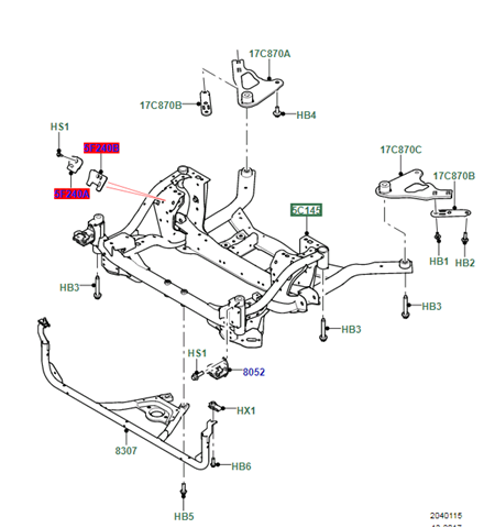 Купить LR090443 Land Rover Поперечина передней подвески