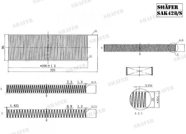 SAK428S Shafer Внутрисалонный фильтр