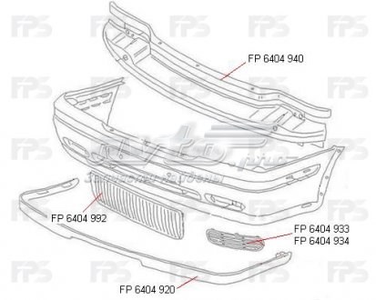 Передний бампер FP6404901 FPS