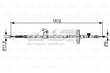 Трос ручного тормоза задний Bosch 1987482503 цена, от 23.01 USD