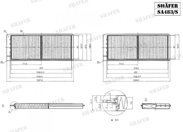Фильтр салона SA483S Shafer