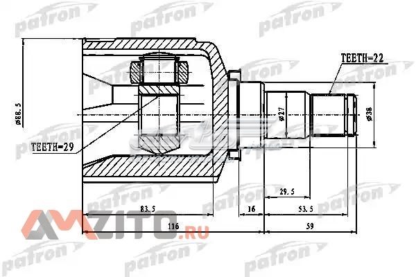 ШРУС внутренний передний PCV1774 Patron