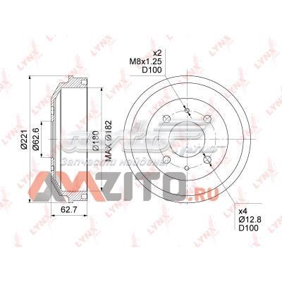 Тормозной барабан BM1067 Lynxauto