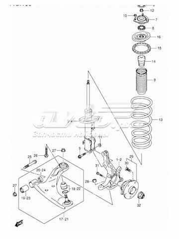 Пыльник стойки передней SUZUKI 4193165J00