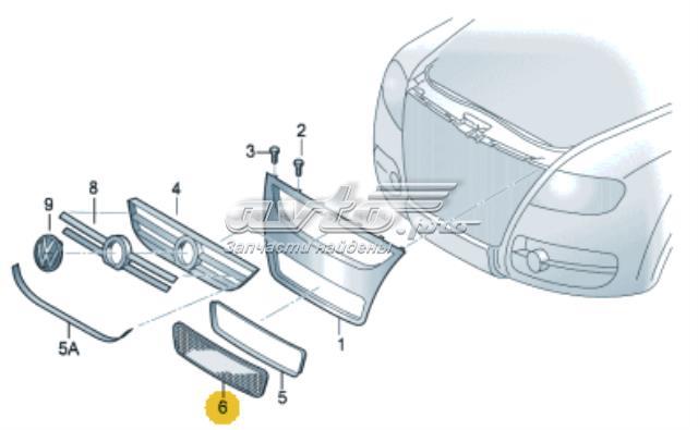 Решетка бампера переднего центральная 7L6853678D9B9 VAG