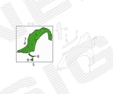PSB11050AR Signeda Подкрыльник переднего крыла, правый