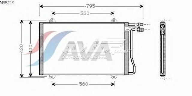 Радиатор кондиционера AVA MS5219