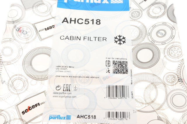 Купить AHC518 Purflux Фильтр салона угольный