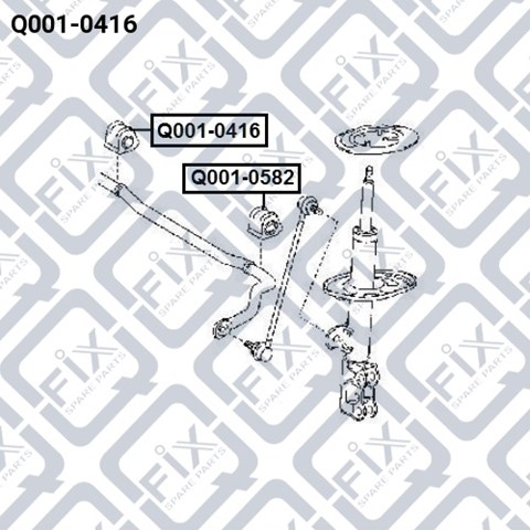 Втулка стабилизатора переднего правая Q-fix Q0010416 цена, от 3.39 USD