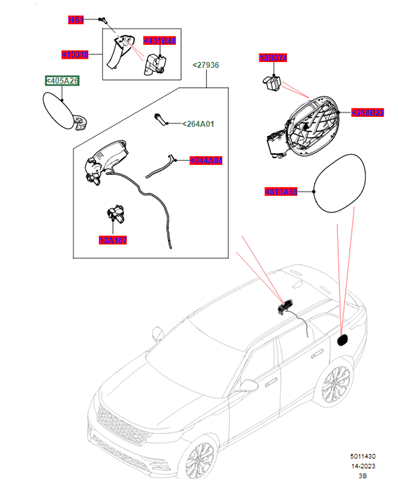 LR091528 Land Rover Дверка бензобака