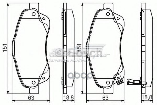 Передние тормозные колодки 986495083 Bosch