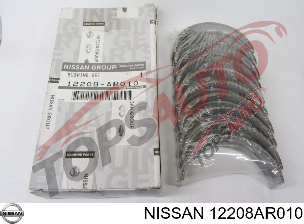 Купить 12208AR010 Nissan/Infiniti Вкладыши коленвала коренные, комплект, 1-й ремонт (+0,25)