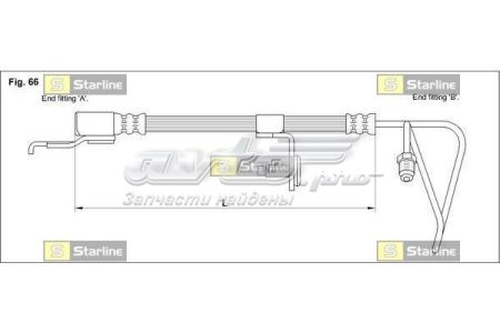 Шланг гальмівний задній, правий HAAC1278 STARLINE