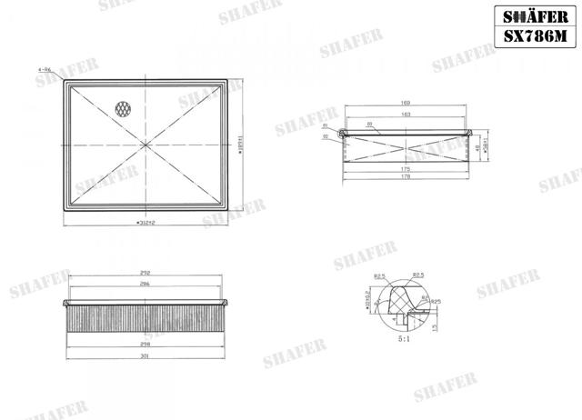 Воздушный фильтр SX786M Shafer
