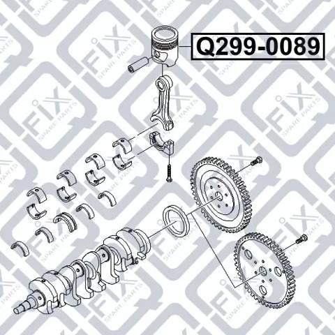 Купить Q2990089 Q-fix Поршень с пальцем без колец, стандарт