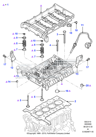 Головка блока цилиндров 1701870 Ford