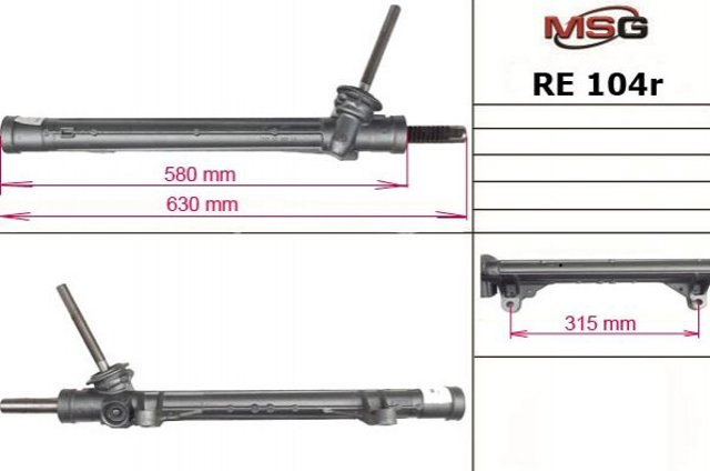 Рейка рулевая MSG RE104R