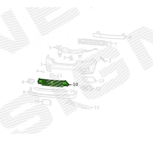 Решетка бампера переднего центральная Signeda PCR99058GA цена, от 44.34 USD