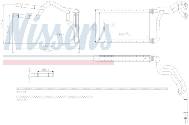 707300 Nissens radiador de forno (de aquecedor)