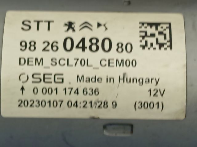 9826048080 Peugeot/Citroen Стартер автомобиля