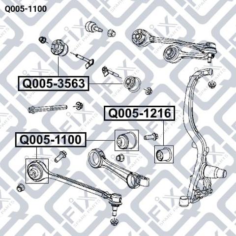Сайлентблок передней подвески Q-fix Q0051100 цена, от 11.32 USD