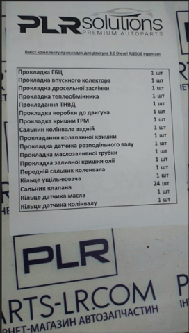 PLR5102108 Plrsolutions Комплект прокладок на двигатель