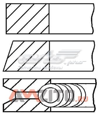 Anéis do pistão para 1 cilindro, 2ª reparação ( + 0,50) para Suzuki Swift (AH, AJ)