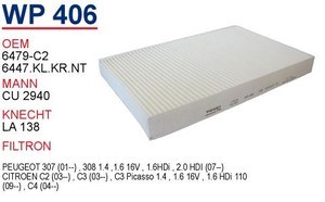 Фильтр салона WP406 Wunder