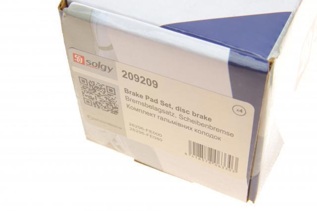 Купить 209209 Solgy Колодки тормозные