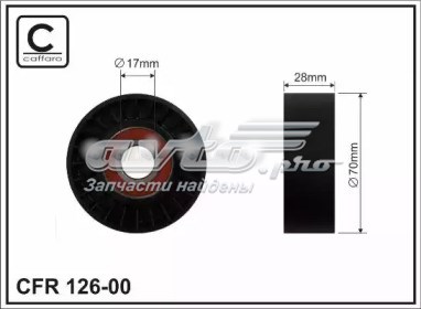 Ролик натягувача приводного ременя 12600 CAFFARO
