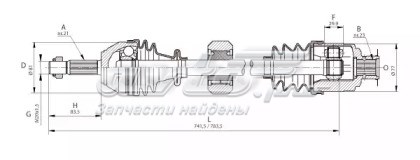 DRS603700 Open Parts semieixo (acionador dianteiro direito)