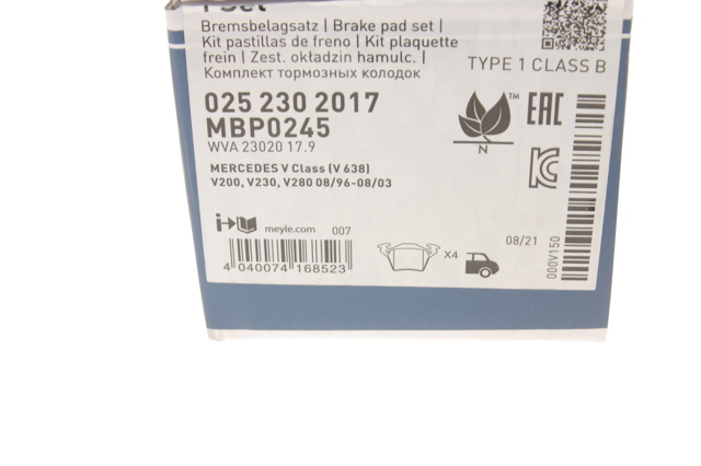 Колодки дисковые  Meyle 252302017 цена, от 14.27 USD
