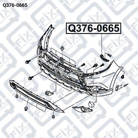 Кронштейн бампера переднего внешний левый Q-fix Q3760665 цена, от 6.43 USD