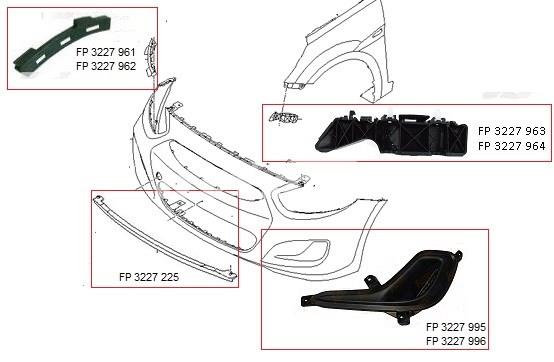 Кронштейн бампера переднего внешний левый FPS FP3227963 цена, от 3.55 USD