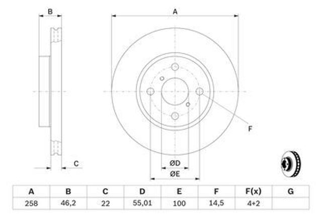986479363 Bosch Диск тормозной передний