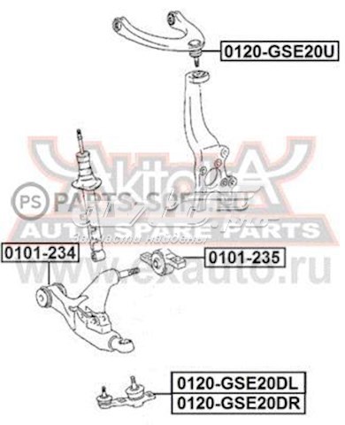 Нижняя левая шаровая опора 0120GSE20DL Akitaka