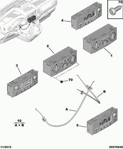 Unidade de controlo dos modos de aquecimento/condicionamento para Citroen Berlingo (B9)