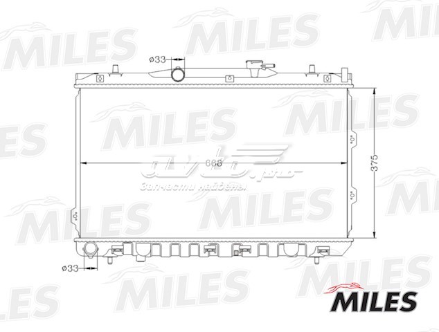 ACRB055 Miles radiador de esfriamento de motor