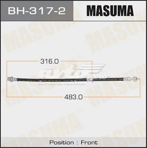 Шланг тормозной передний правый Masuma BH3172