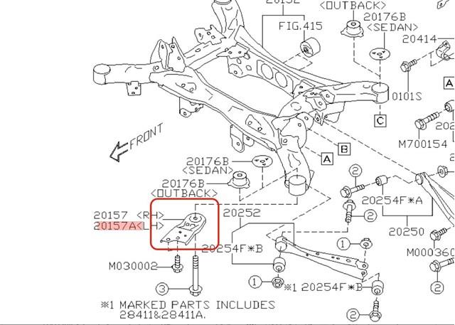  Кронштейн задней балки Subaru OUTBACK 