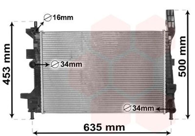 18002578 VAN Wezel radiador de esfriamento de motor