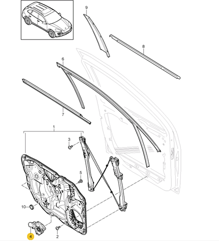  Мотор стеклоподъемника двери передней левой Porsche Cayenne 2