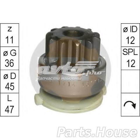 Бендикс стартера ZEN ZN1714