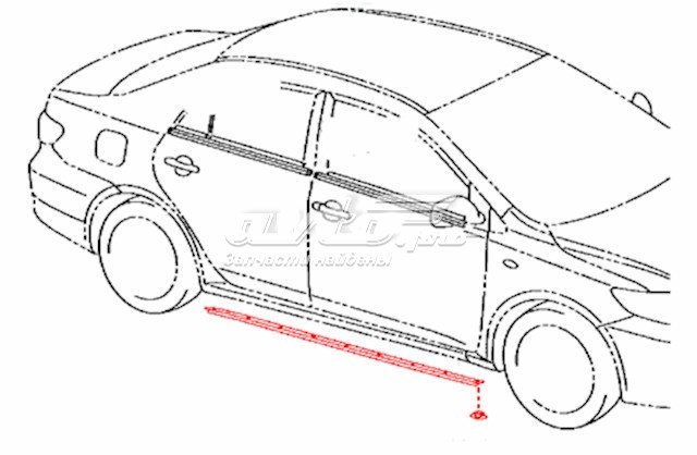  Накладка (молдинг) порога наружная правая Toyota Corolla 