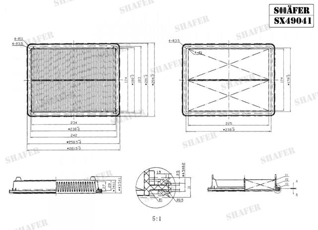 Элемент воздушного фильтра Shafer SX49041 цена, от 4.46 USD